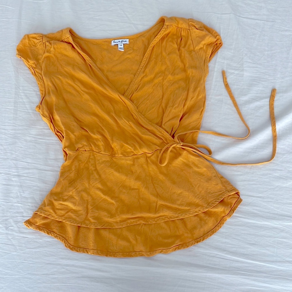 ❌SOLD❌ Yellow wrap blouse top